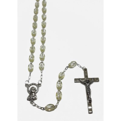 Gift Boxed and 1 3/4 x 1 inch Crucifix Silver Finish St St Daria Center Daria Rosary with 8mm Hematite Beads 